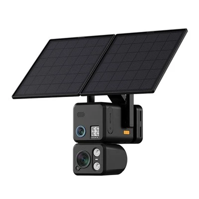 Câmera de segurança com lente dupla-de 8 MP movida a energia solar